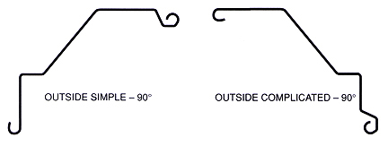 Line diagram of Outside Simple, Outside Complicated 90 deg angles