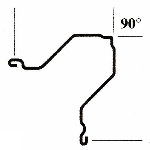 Line diagram of 'E' Type bent corner angles