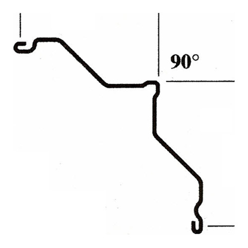 Line diagram of 'F' Type bent corner angles