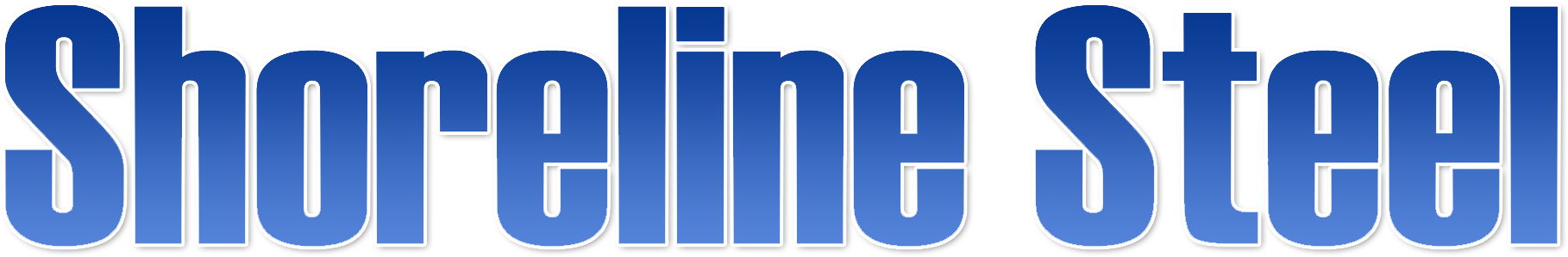 Shoreline Steel logo, gradient blue text